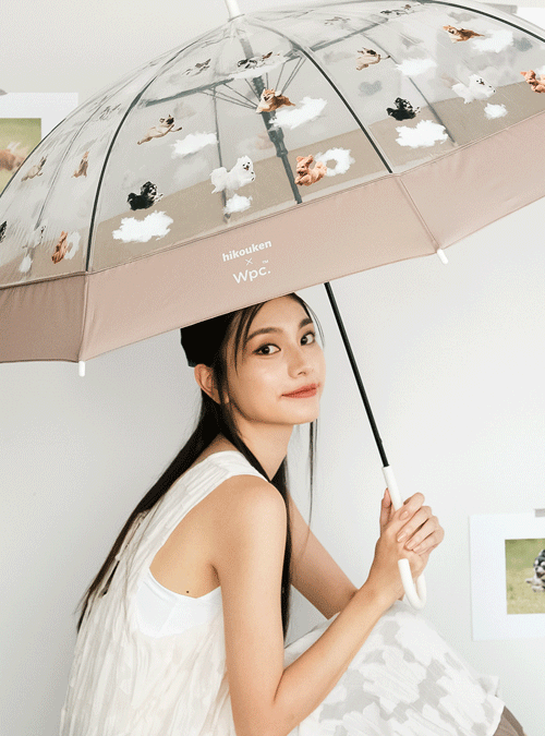 wpc우산 강아지 틍틍한 투명우산 비닐 장우산 PT-HK01-001